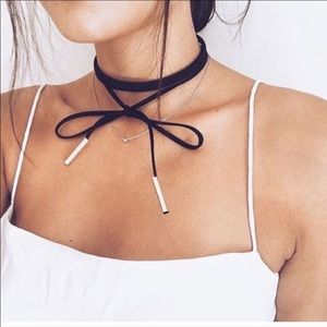 Black Tie Suede Chocker